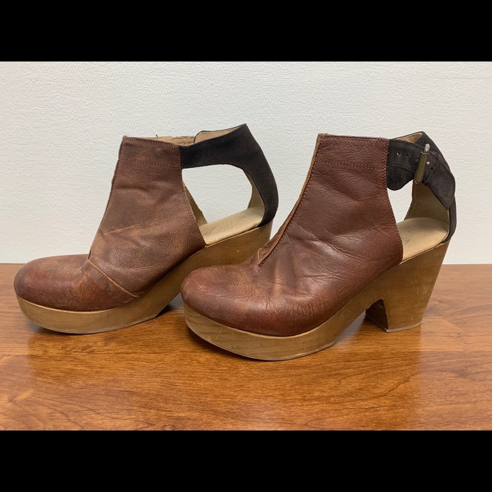 Free People Distressed Leather/Suede Clog